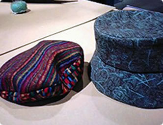 冬用帽子作成風景