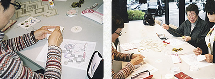 公開講座ハータンガー刺繍風景